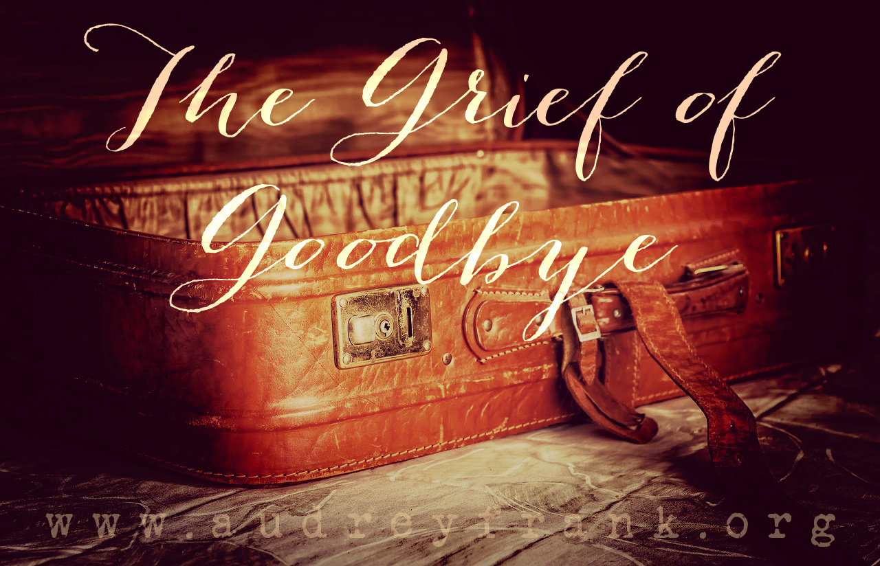 A suitcase with the words The Grief of Goodbye