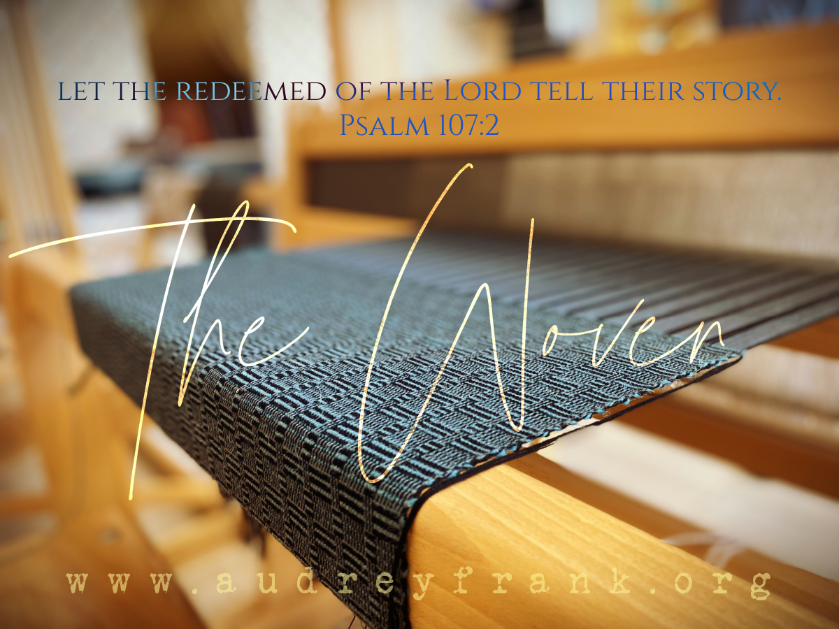 A piece of fabric being woven on a loom with the words, "The Woven," describing the purpose of the post.