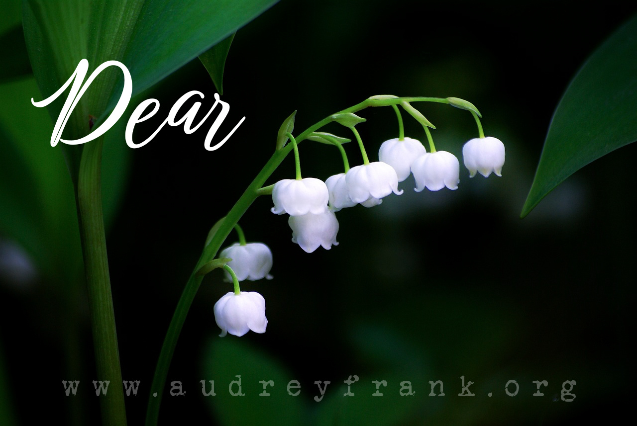 Lily of the valley flowers with the word "Dear" describing the subject of the post.